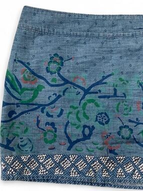 Early 2000s Hollister Floral Sequin Mini Skirt